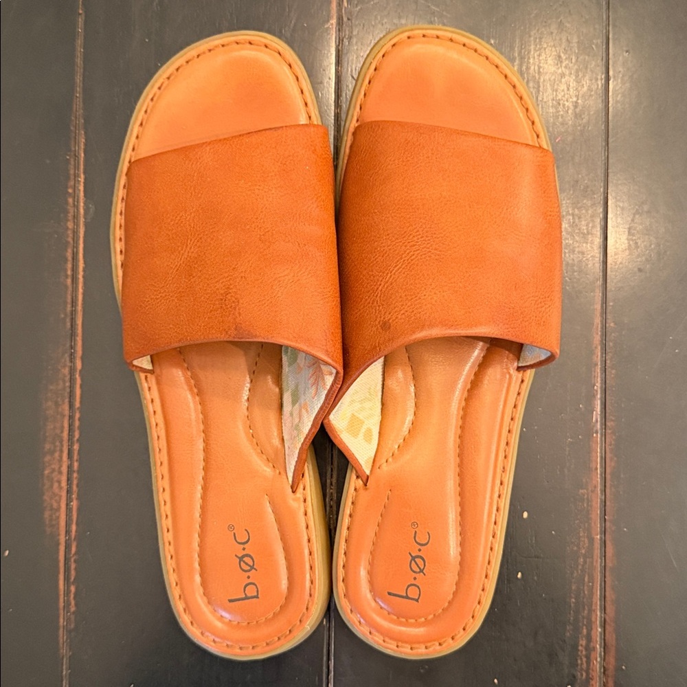 b.o.c. Burnt Orange Slide Sandals